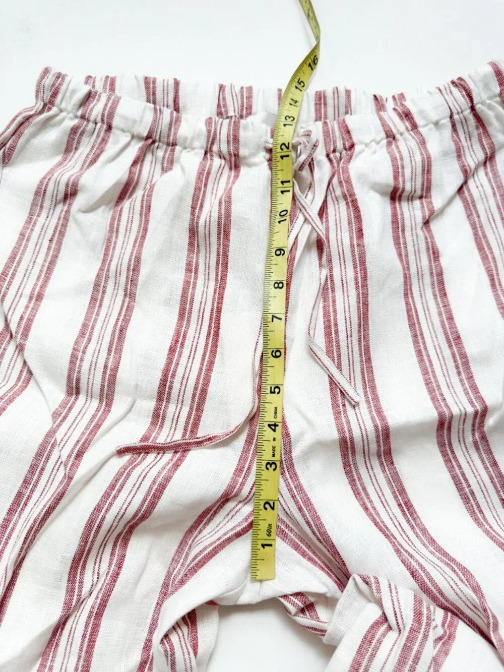 Reformation Olina Linen Wide Leg Pants Avignon Stripe Size Large NEW NWT